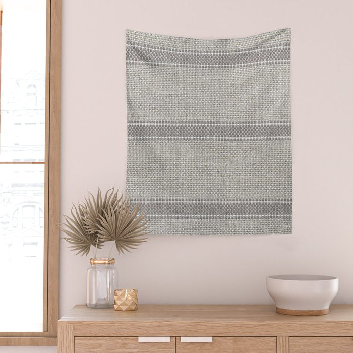 Vintage Grain sack Grey Linen  Wall Tapestry Gallery Image 2