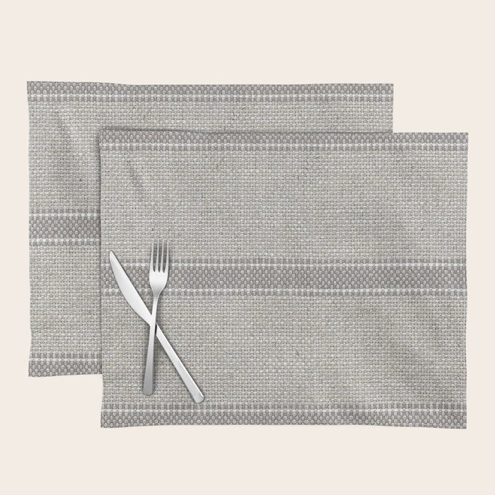 Vintage Grain sack Grey Linen  Placemat Gallery Image 1