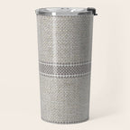 Vintage Grain sack Grey Linen  Travel Mug Gallery Image 2
