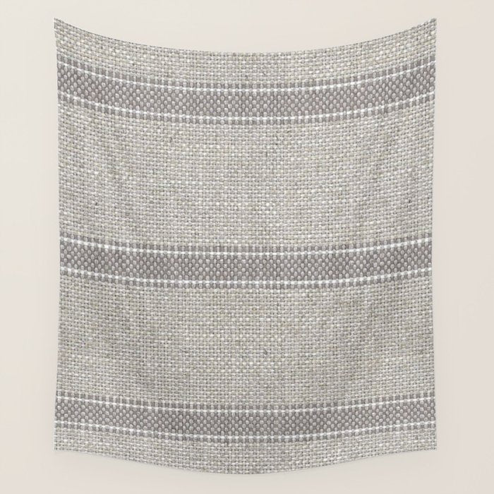 Vintage Grain sack Grey Linen  Wall Tapestry Gallery Image 1