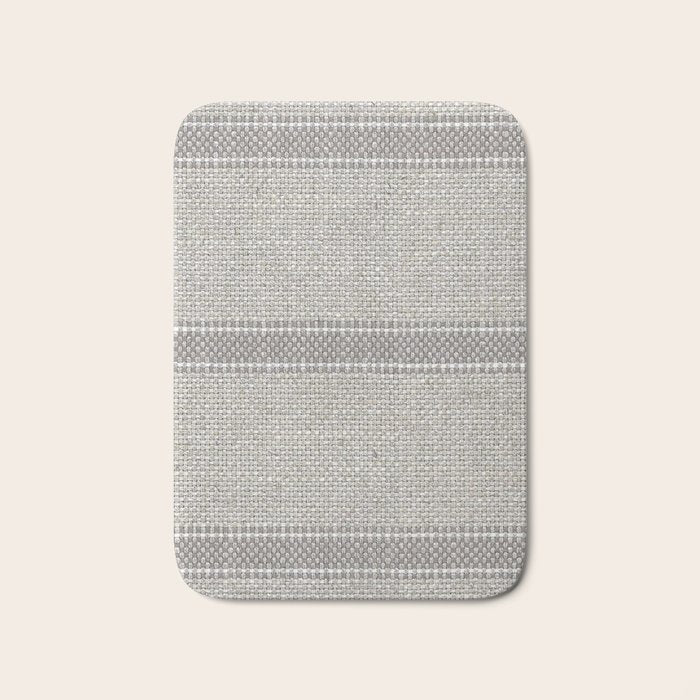 Vintage Grain sack Grey Linen  Bath Mat Gallery Image 1
