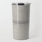 Vintage Grain sack Grey Linen  Travel Mug Gallery Image 1