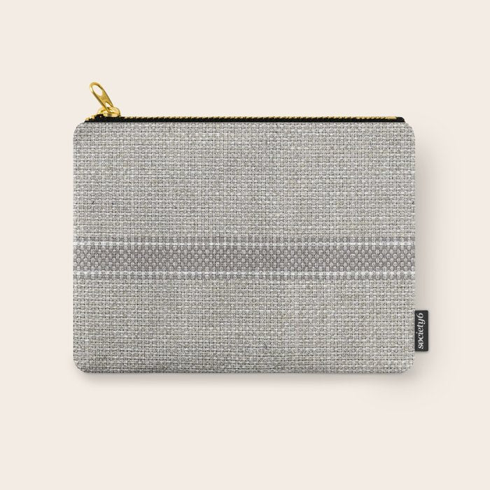 Vintage Grain sack Grey Linen  Carry All Pouch Gallery Image 1