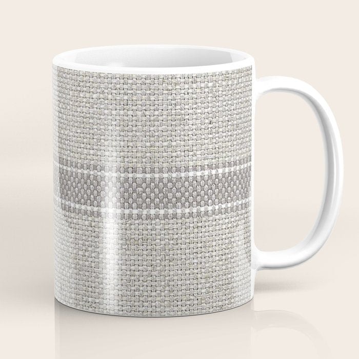 Vintage Grain sack Grey Linen  Coffee Mug Gallery Image 1