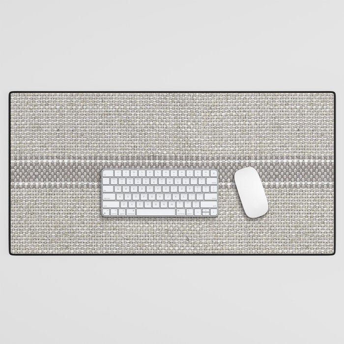 Vintage Grain sack Grey Linen  Desk Mat Gallery Image 1