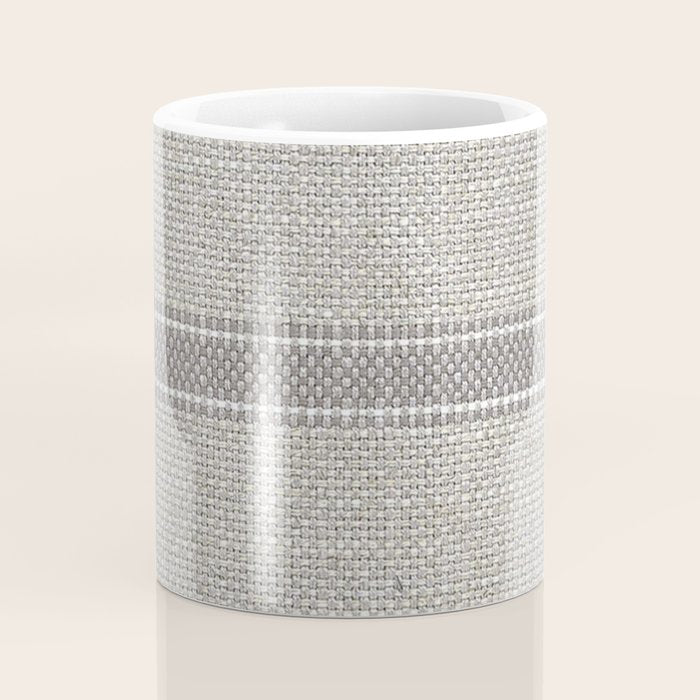 Vintage Grain sack Grey Linen  Coffee Mug Gallery Image 4