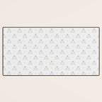 Cafe Vintage Block Print Floral - Blue Green Desk Mat Gallery Image 3