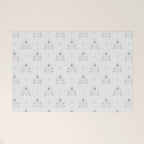 Cafe Vintage Block Print Floral - Blue Green Welcome Mat Gallery Image 1