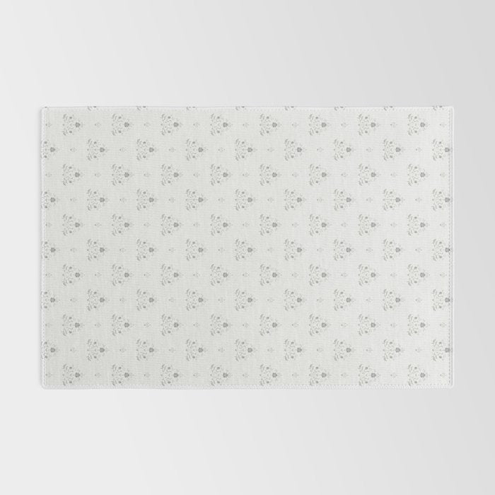Cafe Vintage Block Print Floral - Blue Green Rug Gallery Image 2