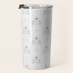 Cafe Vintage Block Print Floral - Blue Green Travel Mug Gallery Image 3