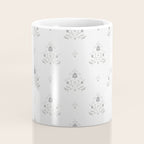Cafe Vintage Block Print Floral - Blue Green Coffee Mug Gallery Image 4