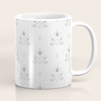 Cafe Vintage Block Print Floral - Blue Green Coffee Mug Gallery Image 1