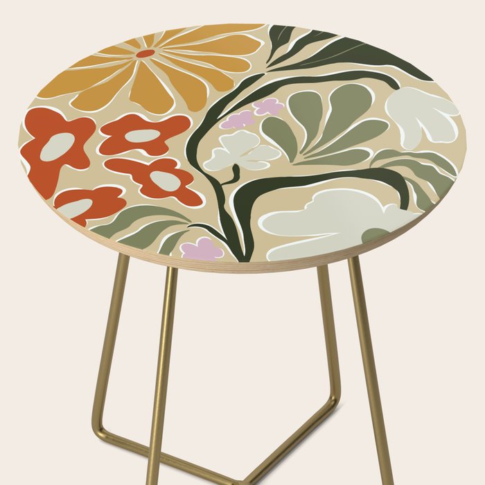 Mid-Century Floral Fantasy Side Table Gallery Image 2