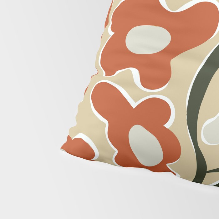 Mid-Century Floral Fantasy Pillow Sham Gallery Image 4