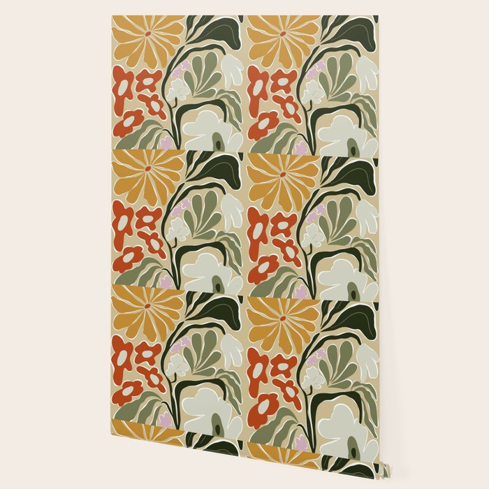 Mid-Century Floral Fantasy Wallpaper Gallery Image 2