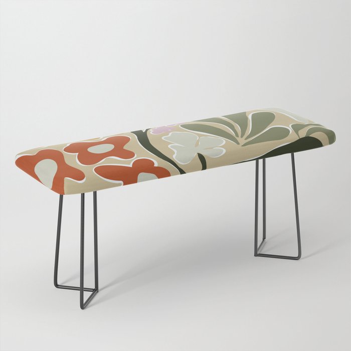 Mid-Century Floral Fantasy Bench Gallery Image 1