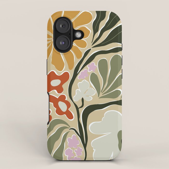 Mid-Century Floral Fantasy iPhone Case Gallery Image 1