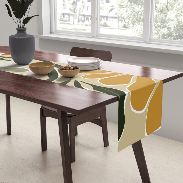 Mid-Century Floral Fantasy Table Runner Gallery Image 2