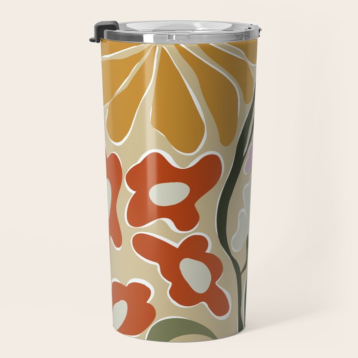 Mid-Century Floral Fantasy Travel Mug Gallery Image 3
