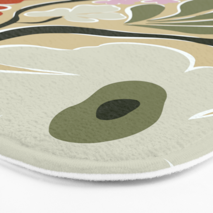 Mid-Century Floral Fantasy Bath Mat Gallery Image 3