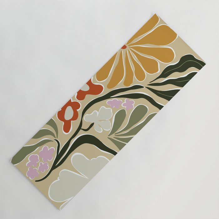 Mid-Century Floral Fantasy Yoga Mat Gallery Image 1
