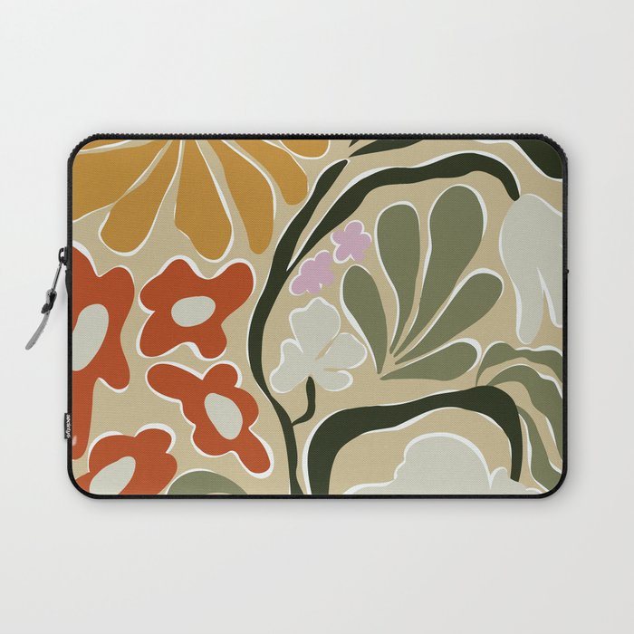 Mid-Century Floral Fantasy Laptop Sleeve Gallery Image 1