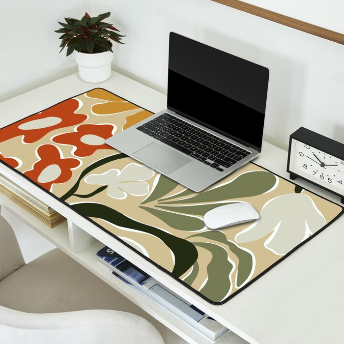 Mid-Century Floral Fantasy Desk Mat Gallery Image 2