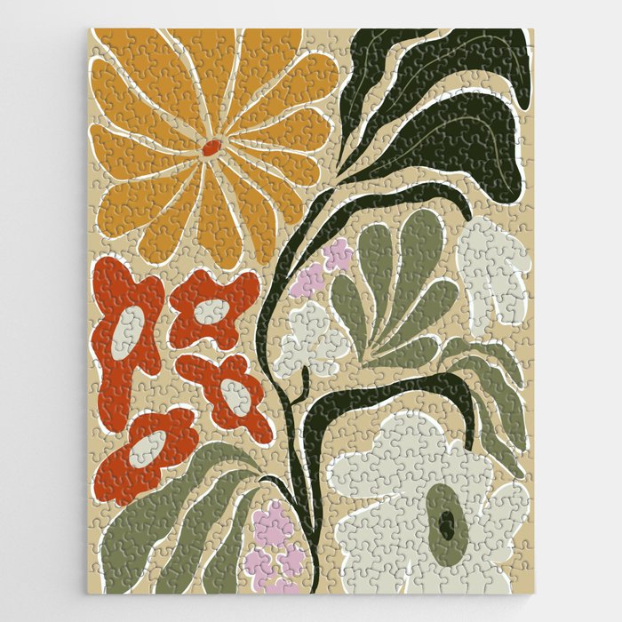 Mid-Century Floral Fantasy Jigsaw Puzzle Gallery Image 1