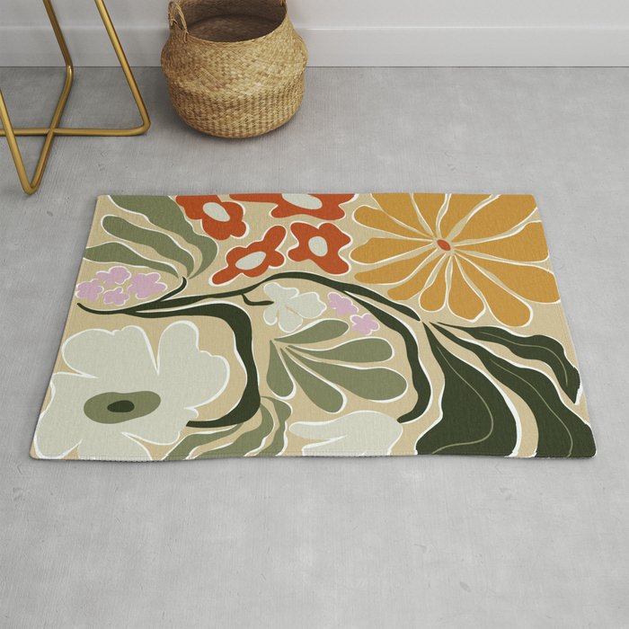 Mid-Century Floral Fantasy Rug Gallery Image 1