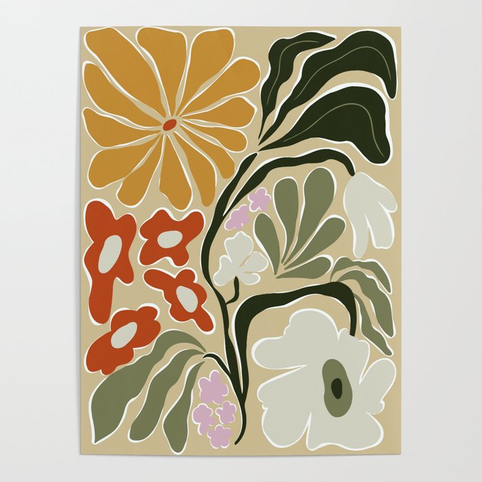 Mid-Century Floral Fantasy Poster Gallery Image 1