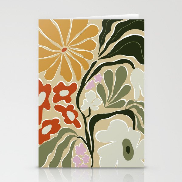 Mid-Century Floral Fantasy Stationery Card Gallery Image 2
