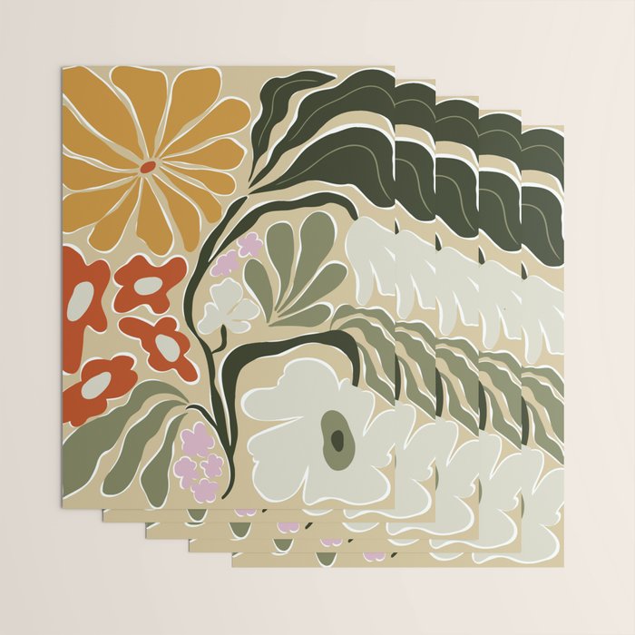 Mid-Century Floral Fantasy Wrapping Paper Gallery Image 3