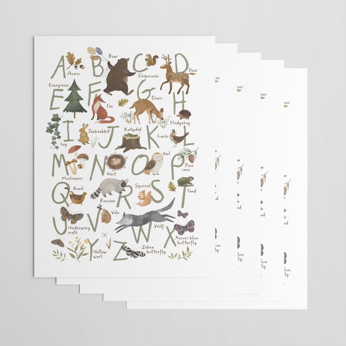Woodland forest alphabet Wrapping Paper Gallery Image 3