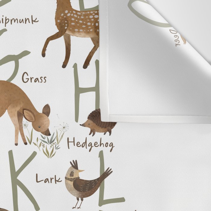 Woodland forest alphabet Wall Tapestry Gallery Image 3