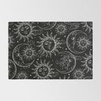 Black Magic Celestial Sun Moon Stars Rug Gallery Image 2