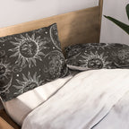 Black Magic Celestial Sun Moon Stars Pillow Sham Gallery Image 2