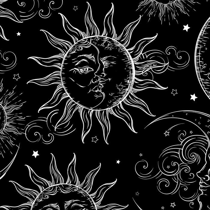 Black Magic Celestial Sun Moon Stars Coffee Mug Gallery Image 2