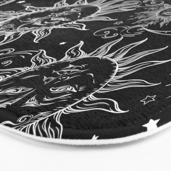Black Magic Celestial Sun Moon Stars Bath Mat Gallery Image 3