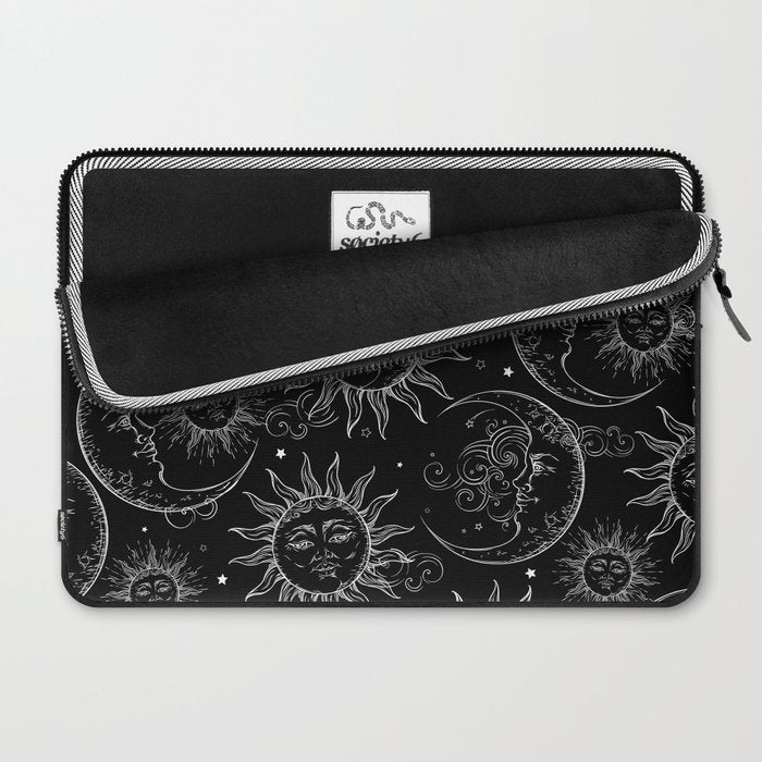 Black Magic Celestial Sun Moon Stars Laptop Sleeve Gallery Image 2