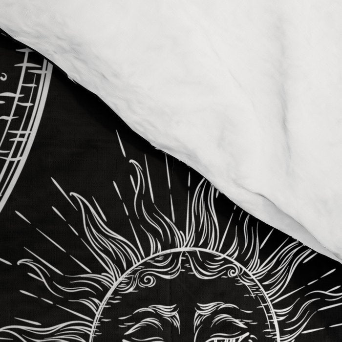 Black Magic Celestial Sun Moon Stars Comforter Gallery Image 4
