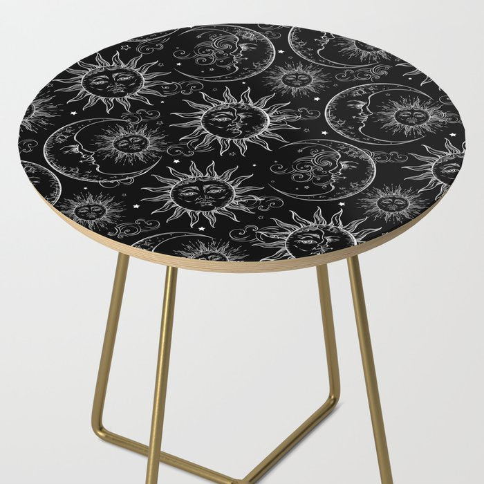 Black Magic Celestial Sun Moon Stars Side Table Gallery Image 2