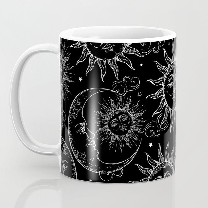 Black Magic Celestial Sun Moon Stars Coffee Mug Gallery Image 3