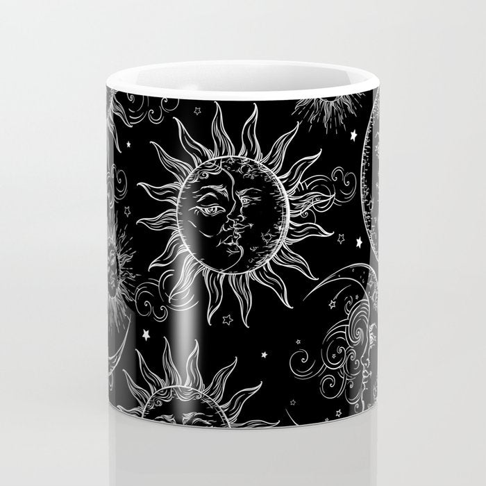 Black Magic Celestial Sun Moon Stars Coffee Mug Gallery Image 4