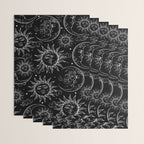 Black Magic Celestial Sun Moon Stars Wrapping Paper Gallery Image 3