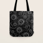 Black Magic Celestial Sun Moon Stars Tote Bag Gallery Image 1