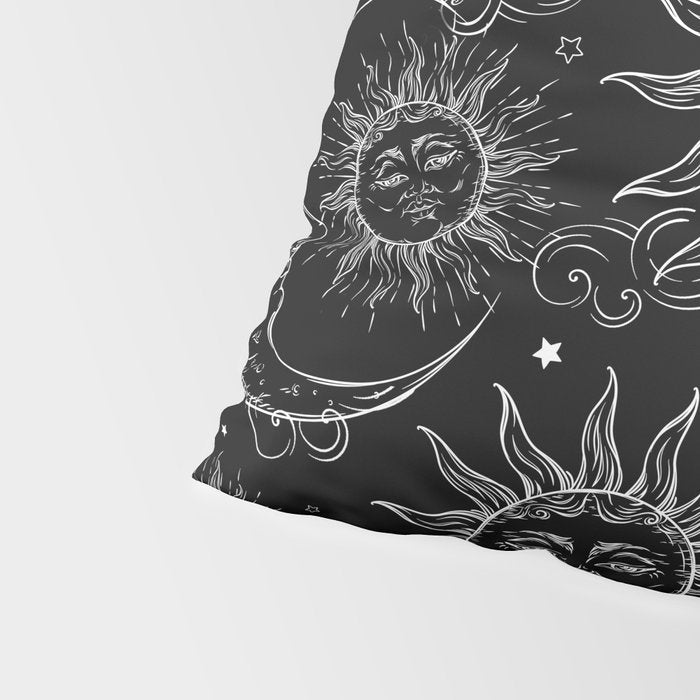Black Magic Celestial Sun Moon Stars Pillow Sham Gallery Image 4