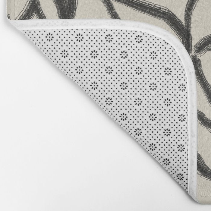 Abstract Brushed Line Art Florals Bath Mat Gallery Image 2