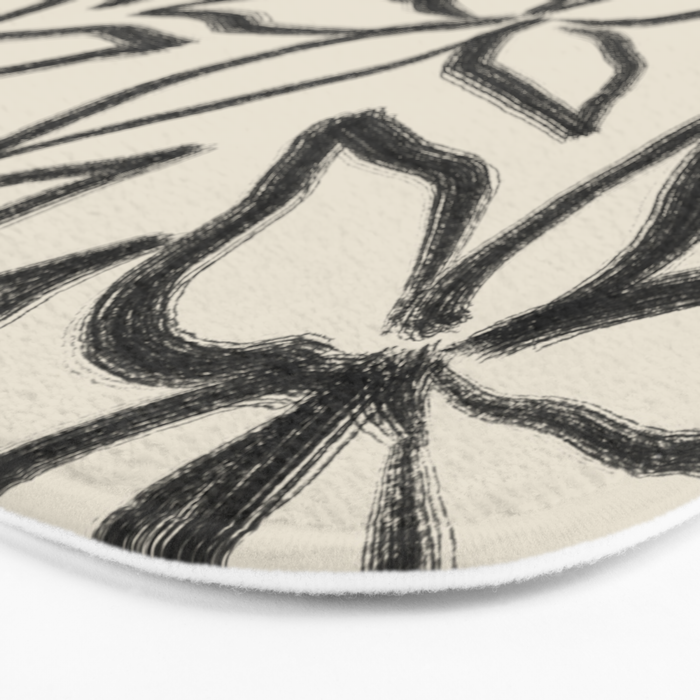 Abstract Brushed Line Art Florals Bath Mat Gallery Image 3