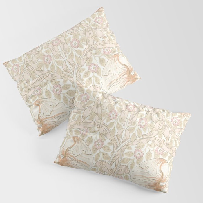 William Morris Vintage Pimpernel Cochineal Pink Pillow Sham Gallery Image 3