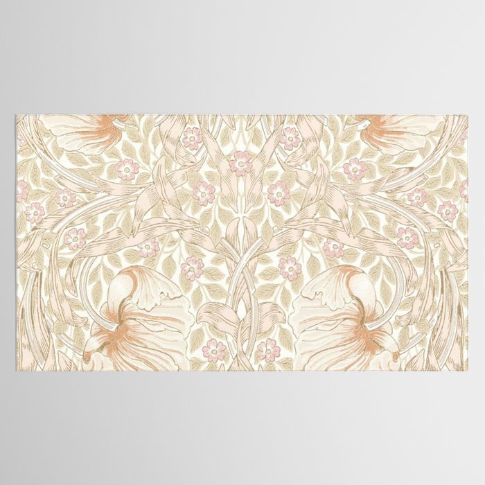 William Morris Vintage Pimpernel Cochineal Pink Tablecloth Gallery Image 2